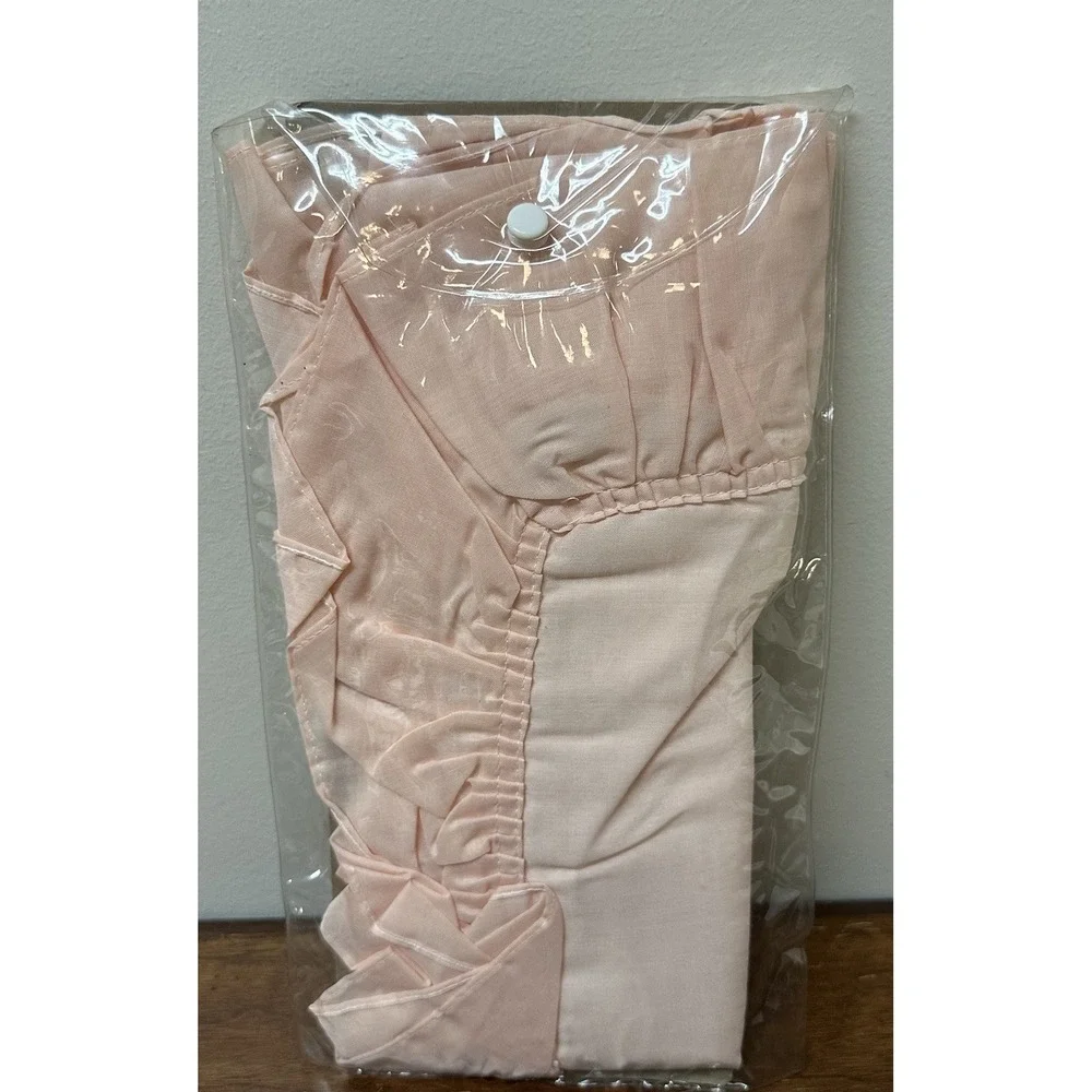 Vintage 80's Ruffle Pillow Sham Peach Standard Dacron Pillowcase NEW NOS